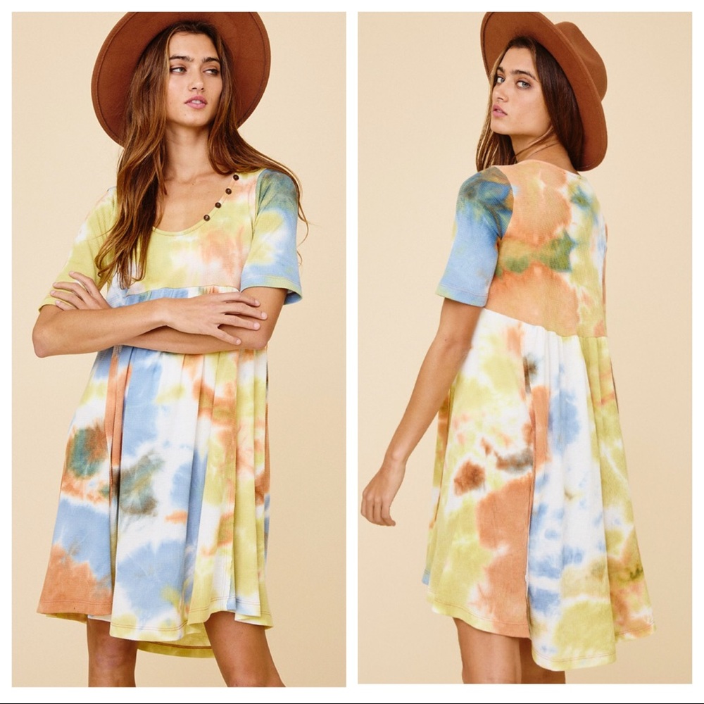 Gypsy Bohemian Tie Dye print dress - Picture 4 of 5